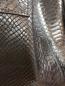 Preview: Damenhandtasche Echt Leder - metallicfarben silber - Schlangenleder-Look - Made in Italy